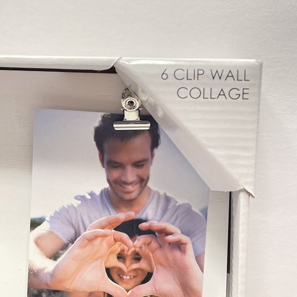 Spin Quotes 6 Clip Wall Collage Picture Frame 16.5"x15"x2.5" Holds 6 Picture NEW - Picture 2 of 13
